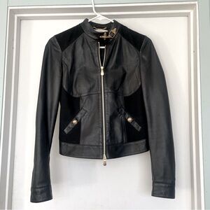 Vintage Versace Black Leather Jacket Size 38